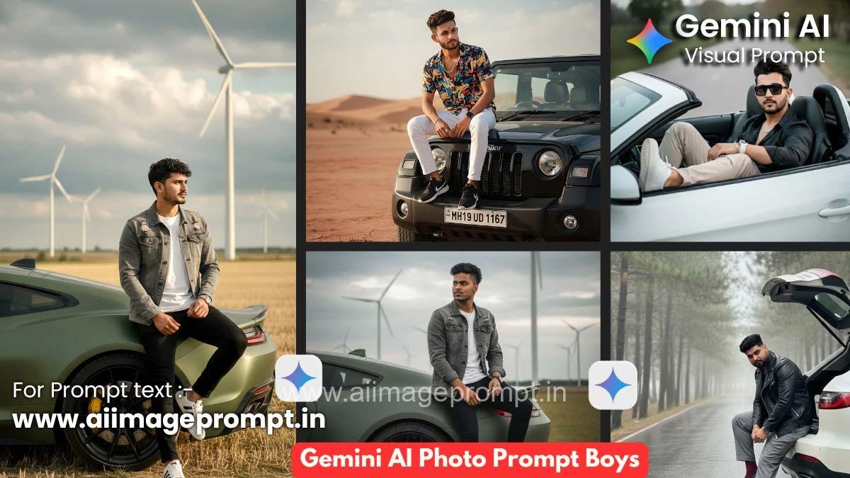 Ai Photo EditingTop 100 Gemini AI Photo Prompt Boys With Car You Must Try